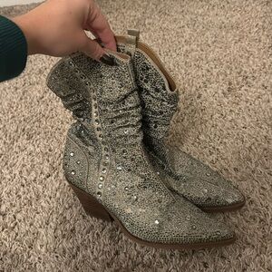 Jessica Simpson glitter cowboy booties